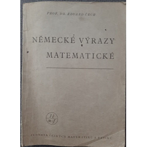 Čech E. - Německé výrazy matematické (1942)