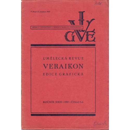 Umělecká revue Veraikon: edice grafická (1937) Ročník XXIII. Číslo 5 - 6