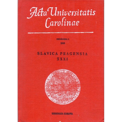 Acta Universitatis Carolinae Philologica: Slavica Pragensia  (1988) Ročník XXXI. Číslo 2