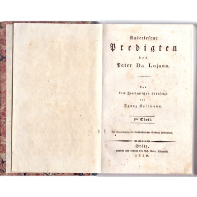 Pater da Lojano - Auserlesene Predigten 1ter - 6ter Theil (1830) DEU 2 svazky