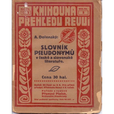 Dolenský - Slovník pseudonymů v české a slovenské literatuře (1910)