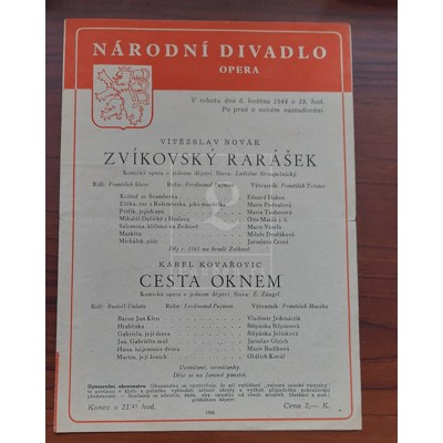 Novák, Kovařovic - Zvíkovský rarášek / Cesta oknem (divadelní program Národníh...