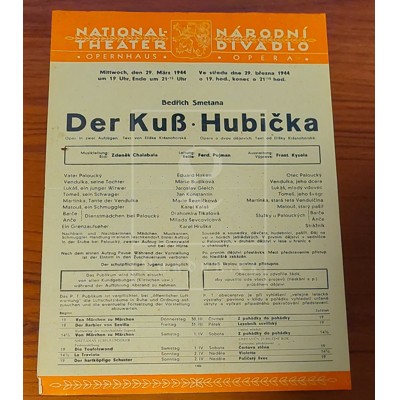 Smetana - Hubička (divadelní program Národního divadla 1944)